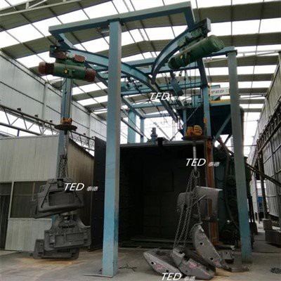 Overhead Rail Spinner Hanger Shot Blast Machine